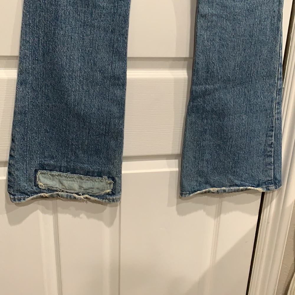 True Religion Patchwork Distressed Boot Cut Jeans - image 7